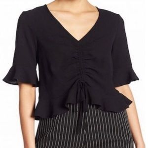 Elodie black ruffle shirt